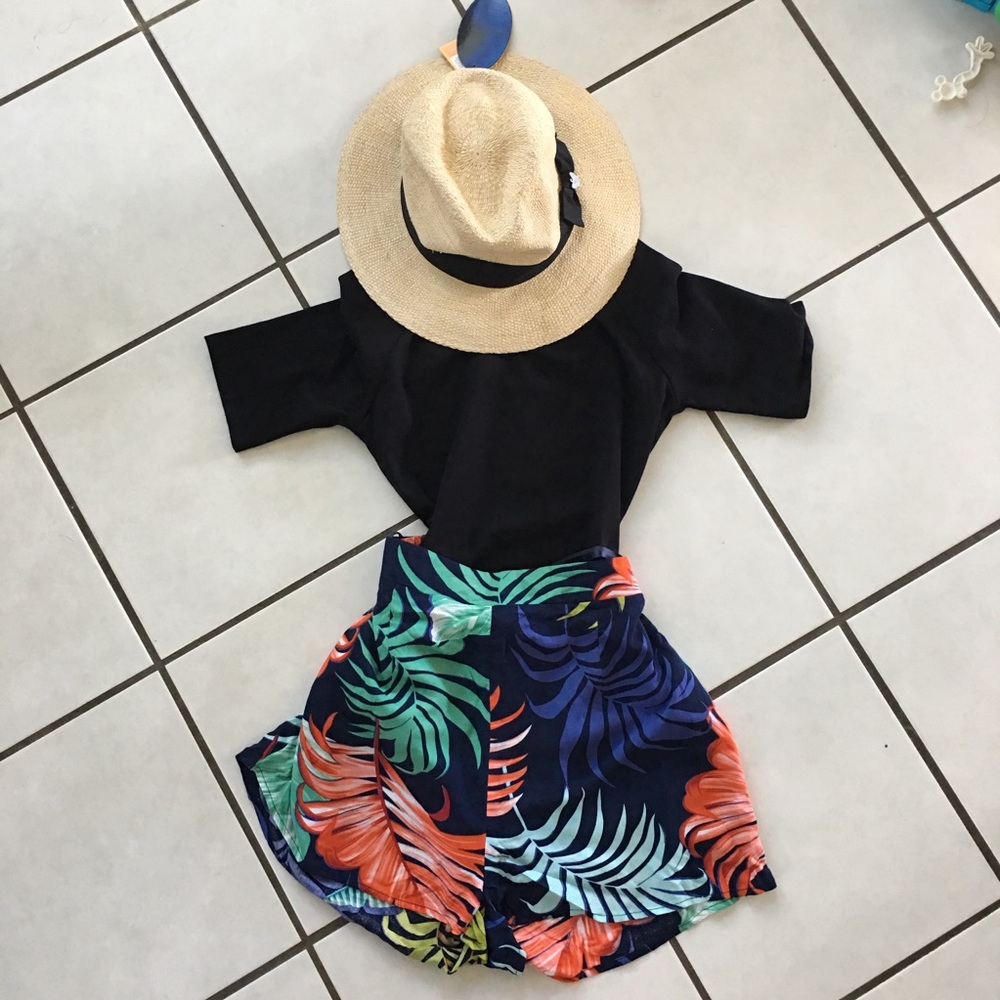 High Waisted Floral Print Shorts